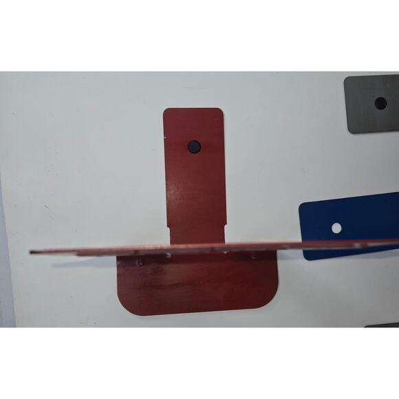 WT Rogers Greek Key Art Deco Bookends 7 Total Red Blue Grey 6" W x 8" H Vintage - Picture 9 of 16